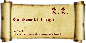 Kecskeméti Kinga névjegykártya
